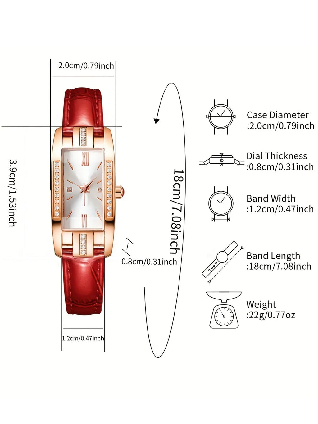 Red Gold Ruby Diamond Jewelry Watch | Elegant Timepiece Jewelry Fashion Watch Qme