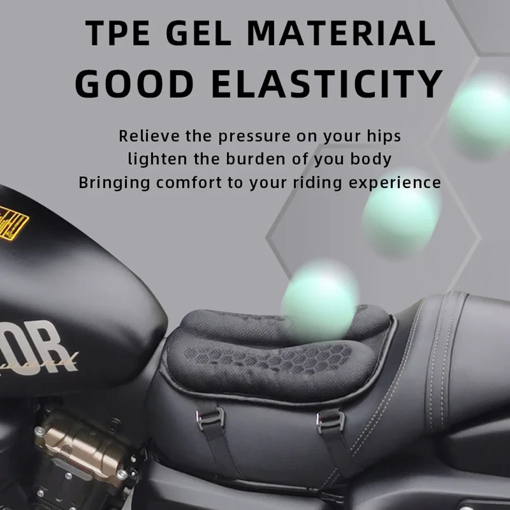 Motorcycle Seat Cushion 3D Honeycomb Gel Anti-Slip Pad Motorcycle Seat Cushion Qme