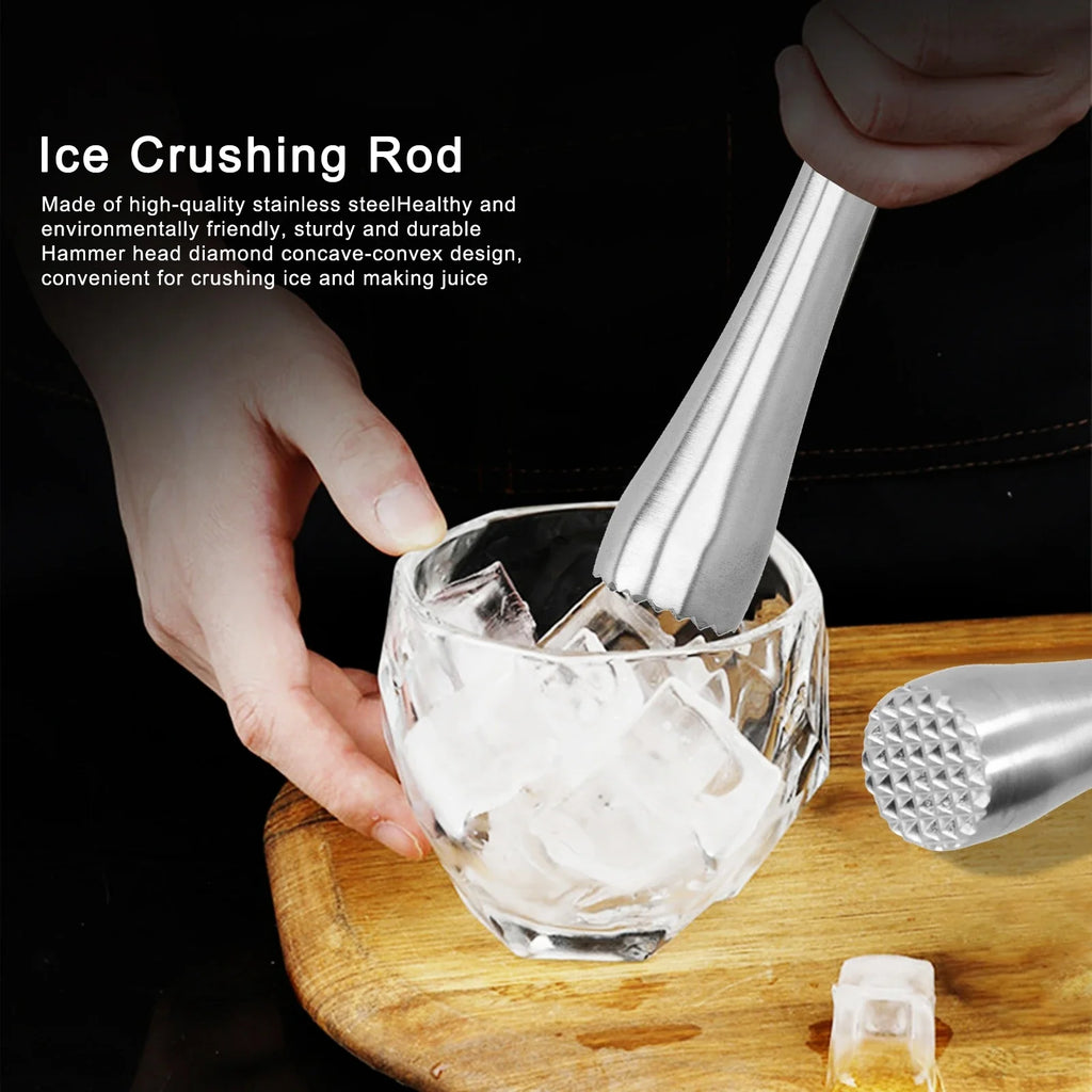Stainless Steel Cocktail Muddler – Bar Fruit & Ice Crusher Cocktail Muddler Qme