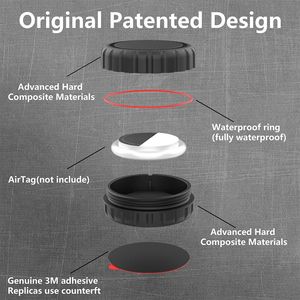 AirTag Waterproof Case with Adhesive Sticker | Bike & Wallet AirTag Holder Case Qme