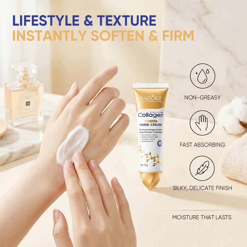 SADOER Collagen Hand Cream – Moisturizing & Brightening 30g Hand Cream Qst