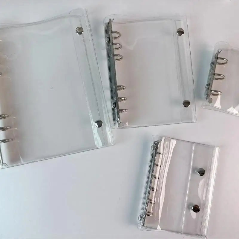 Clear PVC Ring Binder Waterproof Snap Closure A6 A7 A8 Ring Binder Qme