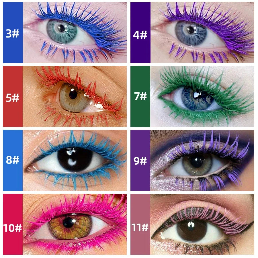 Colorful Waterproof Mascara – Curling & Fast Drying | 8 Shades Waterproof Mascara Qme
