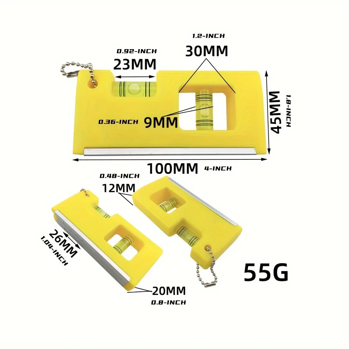 Mini Magnetic Torpedo Level with Bubble Vial & Hanging Chain Torpedo Level Tool Qme