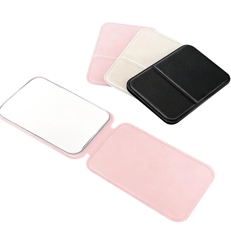Foldable Makeup Mirror – Portable Handheld & Desktop PU Leather Foldable Makeup Mirror Qme