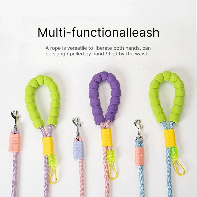 Crossbody Hands-Free Dog Leash | Cloud Foam Handle | Nylon Hands-Free Dog Leash Qme