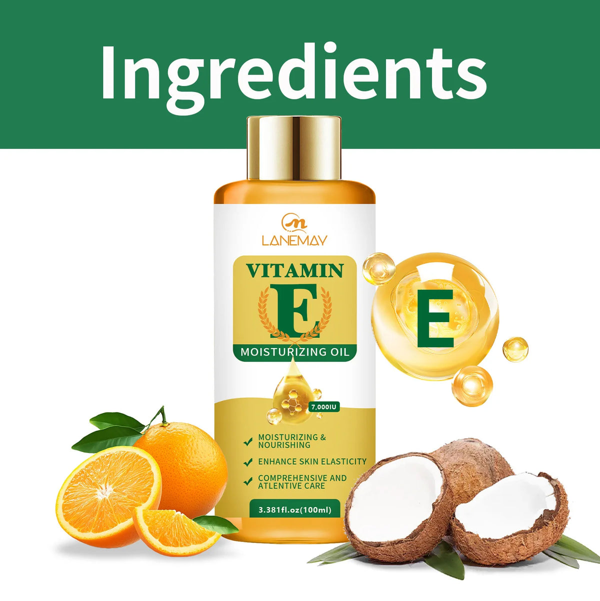Vitamin E Moisturizing Oil 7000 IU – Nourishing Skin Oil Vitamin E Skin Oil Qst