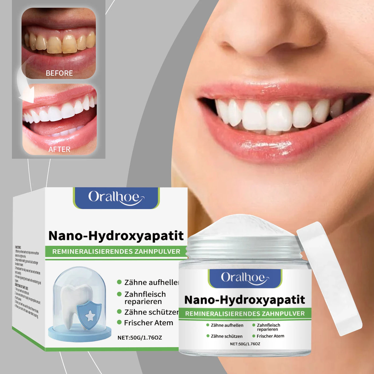 Natural Teeth Brightening Powder – Gentle Stain Removal 50g Teeth Brightening Powder Qst