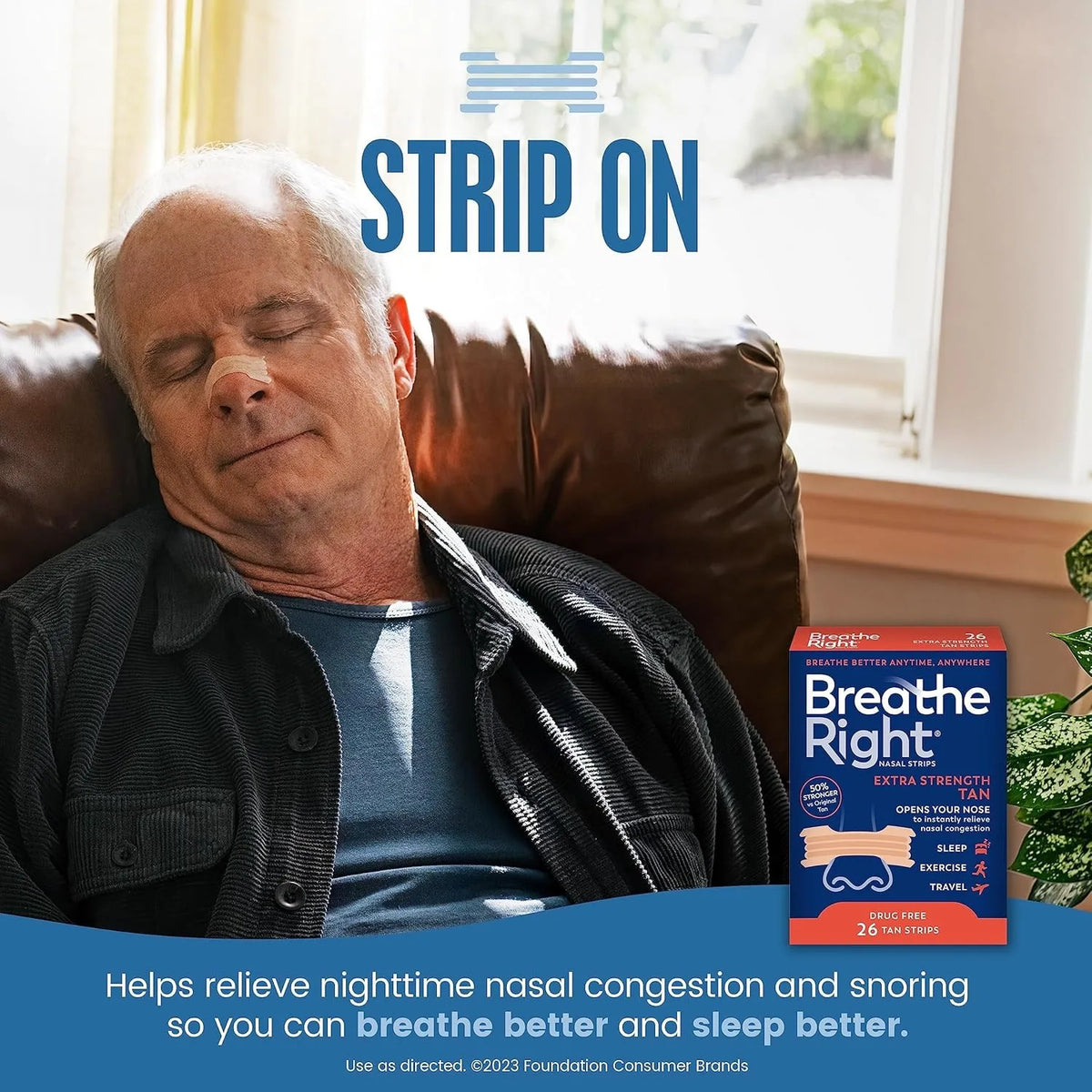 Extra Strength Tan Nasal Strips – Drug-Free Breathing Support Nasal Breathing Strips Qme