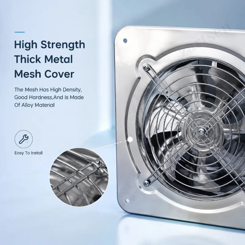 ZARTSEN Stainless Steel Silent Wall Exhaust Fan – Waterproof Vent Wall Exhaust Fan Qst