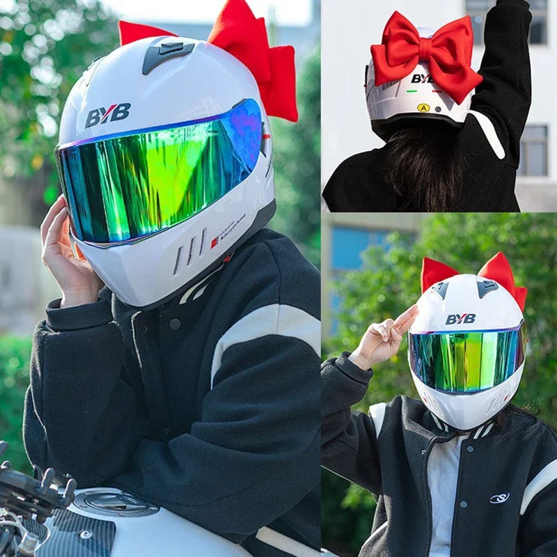 Bowknot Suction Cup Helmet Decoration – DIY Bow for Women Helmet Bow Decoration Qme