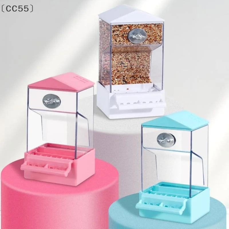 Large Capacity Parrot Automatic Feeder – Anti-Splash Cage Automatic Bird Feeder Qst
