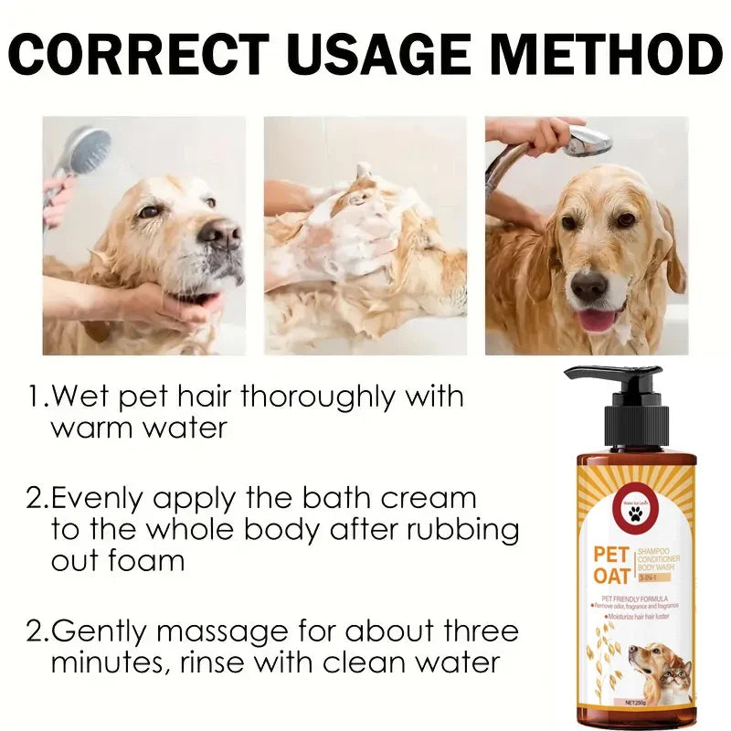 Pet Shampoo for Dogs & Cats – Softening & Odor-Neutralizing Pet Grooming Shampoo Qme