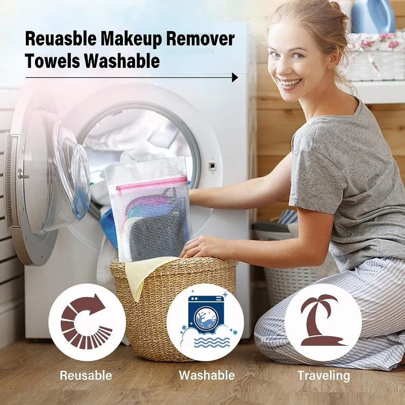 Reusable Makeup Remover Cloths – 5 Cotton Face Wash Pads Makeup Remover Pads Qme