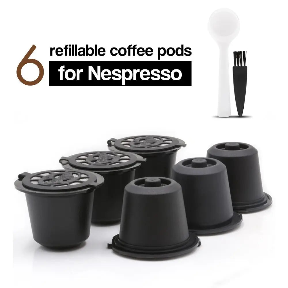 Reusable Stainless Steel Capsules for Nespresso OriginalLine Reusable Coffee Capsules Qst 6PC