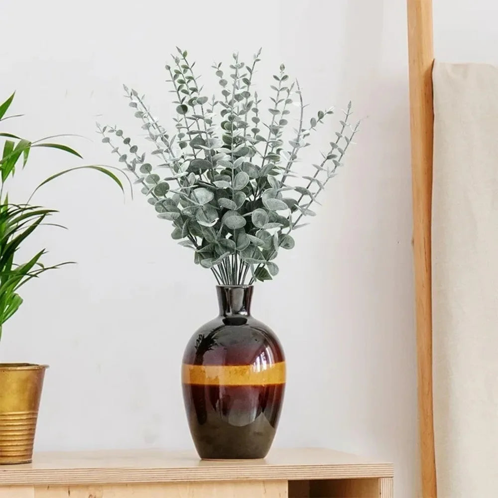 20 Artificial Eucalyptus Stems | Faux Leaf Wreath & Bouquet Artificial Plant Stems Qme