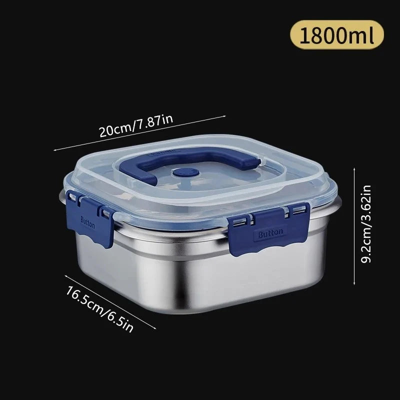 Stainless Steel Bento Box with Lid – Portable Lunch Container Stainless Steel Bento Box Qme