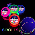 6-Pack Neon Fluorescent UV Reactive Tape – 6 Vibrant Colors Neon Craft Tape Qme 6rolls