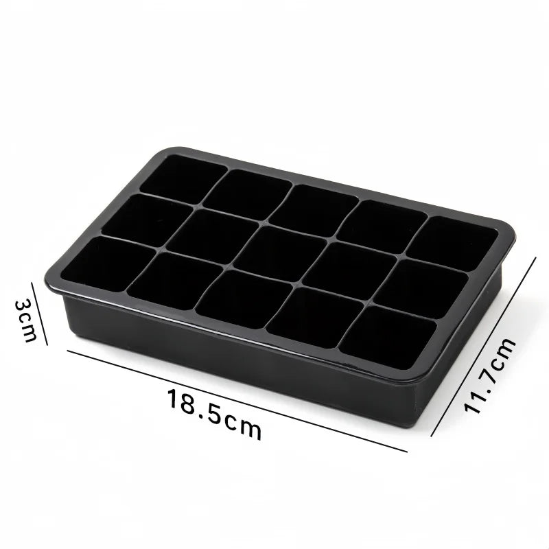 Silicone Ice Cube Tray 8 & 15 Grid Square Mold – Reusable Silicone Ice Cube Tray Qme 15 Grids-WG