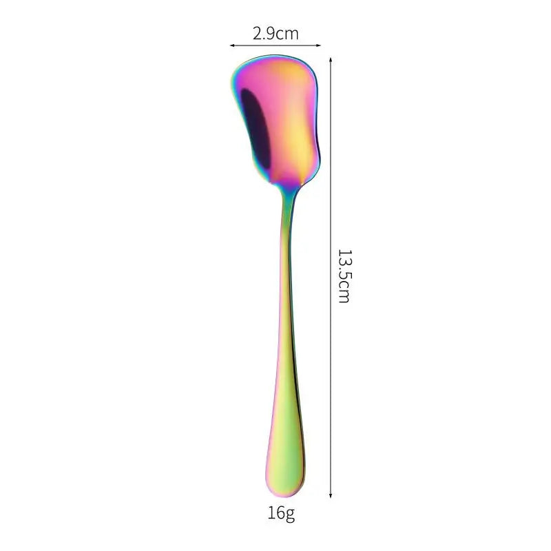 Stainless Steel Gourd Dessert Spoon | Luxury Stirring Spoon Dessert Spoon Qme Multicolor