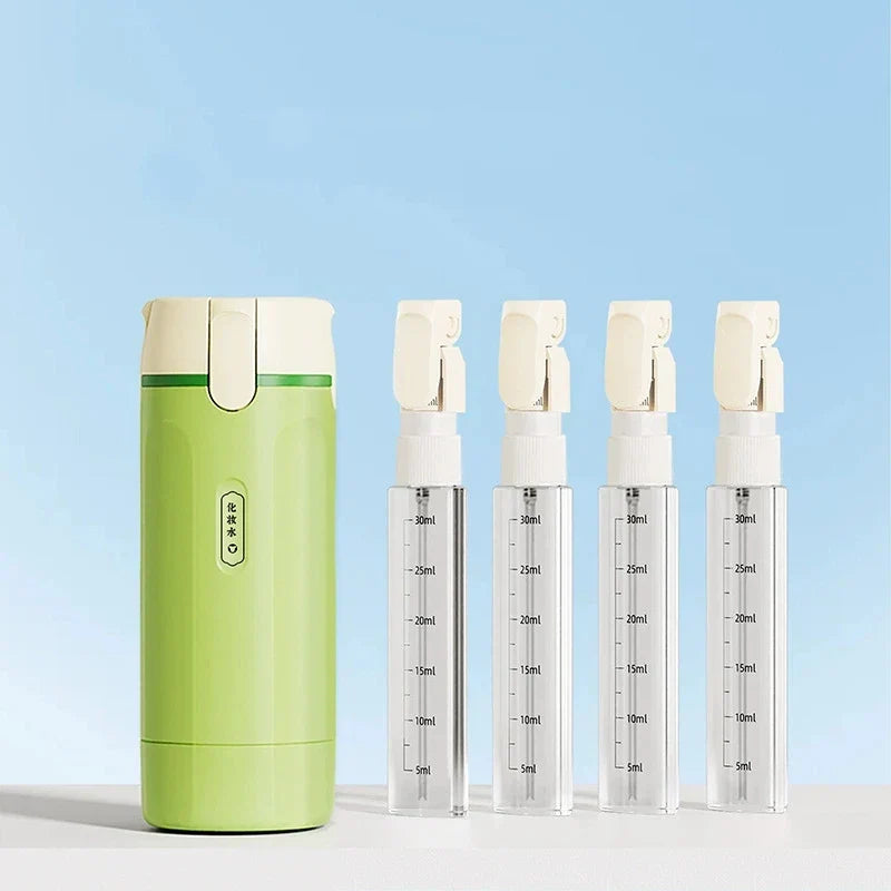 4-in-1 Portable Travel Shampoo & Cosmetics Lotion Bottle Set Travel Bottle Set Qme Green