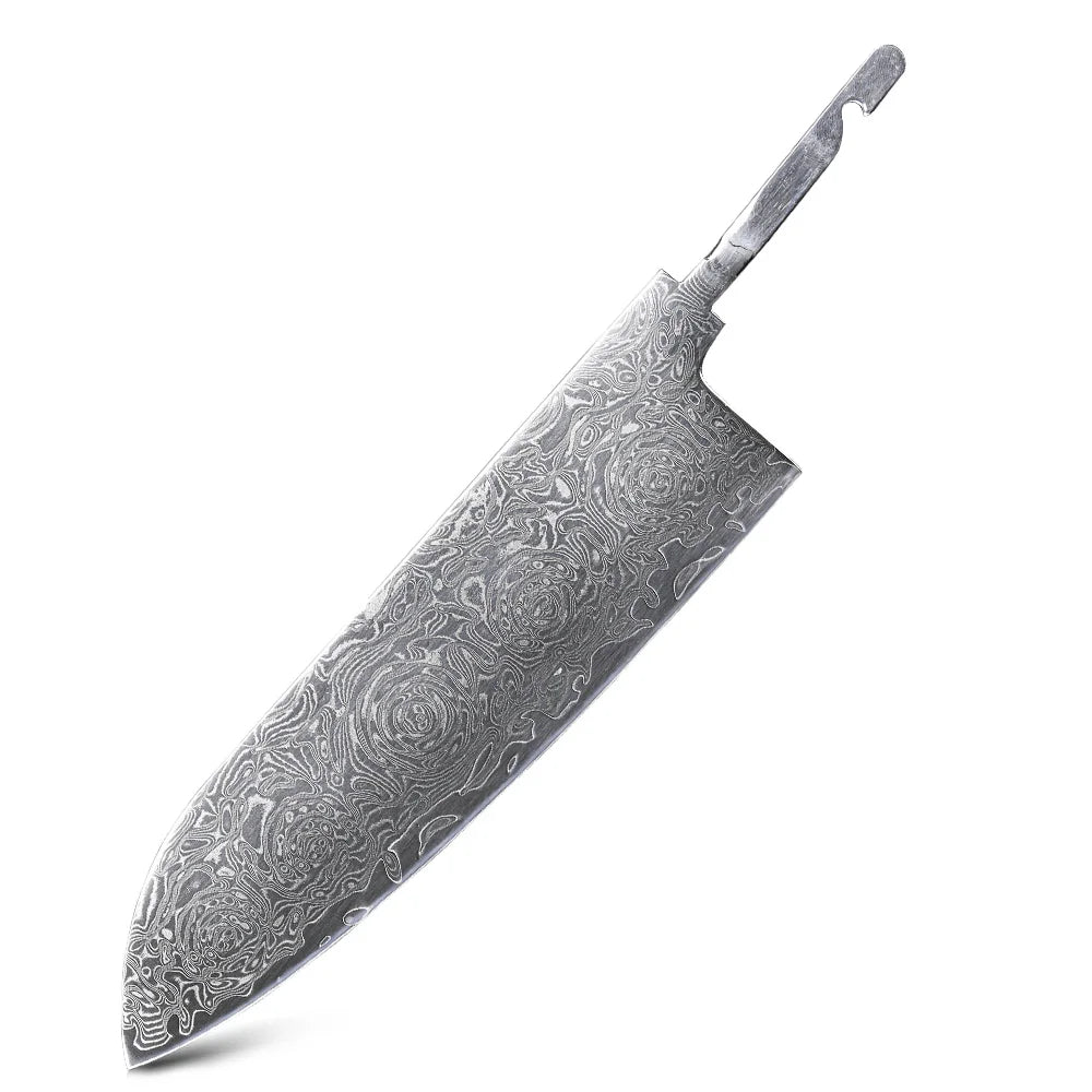 TURWHO Damascus Steel Blade Blank – DIY Nakiri Santoku Chef Knife