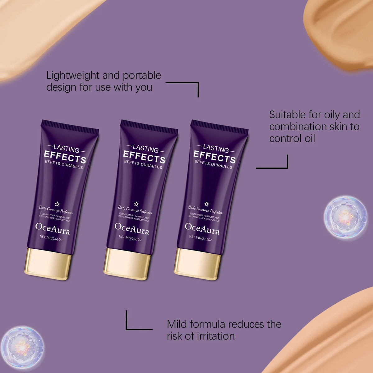 OceAura Lightweight Concealer Brightening Foundation Cream 74g Concealer Foundation Qst