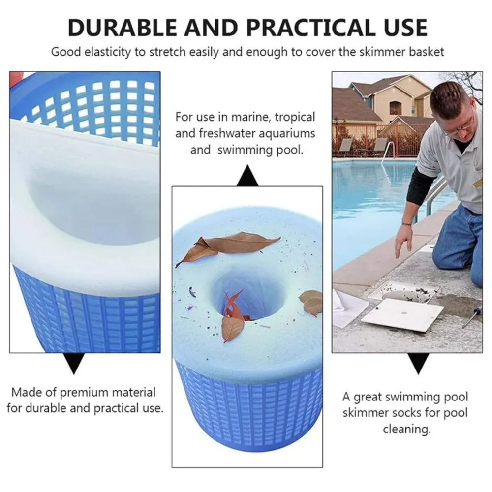 Pool Skimmer Nylon Filter Socks 10/20 Pack – Reusable Pool Skimmer Filter Socks Qme