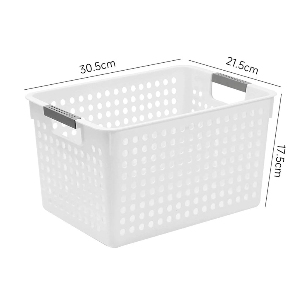 Plastic Storage Bin Basket with Handle – Pantry & Kitchen Storage Basket Bin Qme
