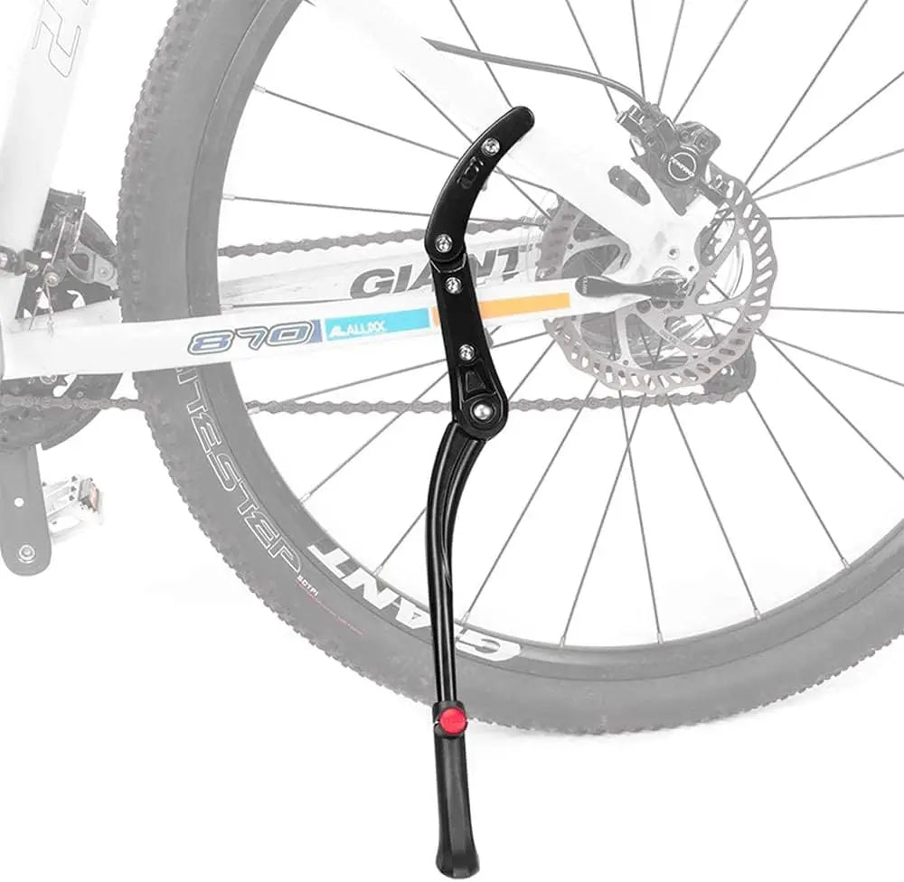 Adjustable Aluminium Rear Bike Kickstand – Universal 24"–29" Bicycle Kickstand Qme black