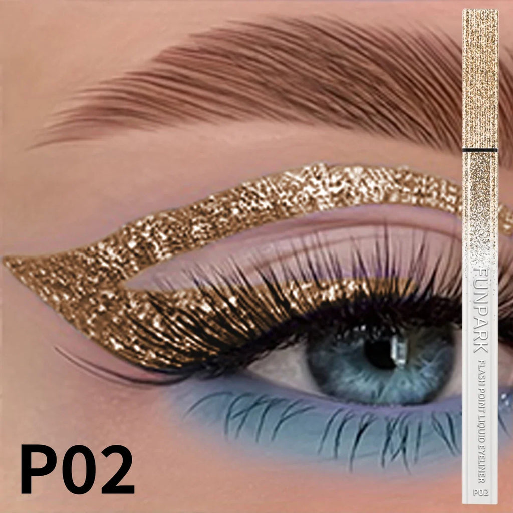 Qme Glitter Liquid Eyeliner – Waterproof, 6 Colors Glitter Liquid Eyeliner Qme P02