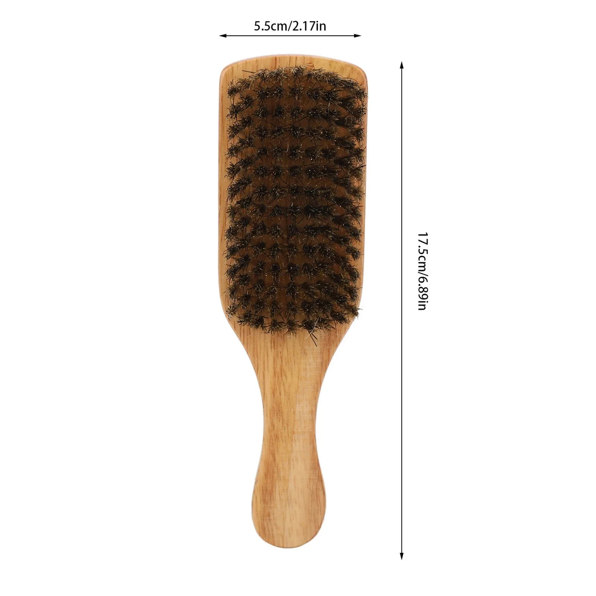 Double-Sided Beard Brush | Rubber Wood Handle for Men Beard Brush Qme