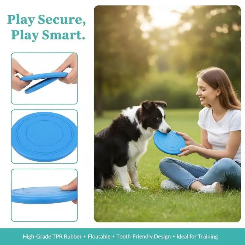 Interactive Silicone Flying Disc Toy for Dogs & Cats Pet Flying Disc Toy Qme