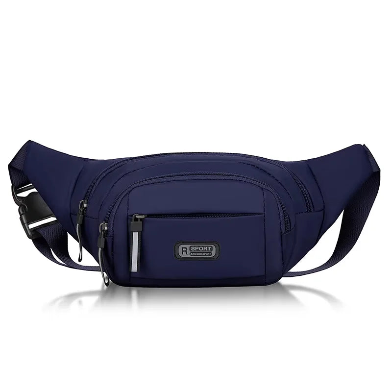 Canvas Crossbody Waist Bag – Waterproof, Large Capacity Unisex Crossbody Waist Bag Qst Blue-1pc