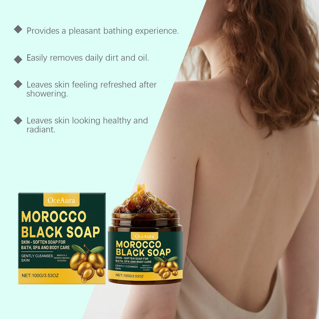 Moroccan Black Soap Body Scrub with Argan Oil – 100g Body Scrub Soap Qst