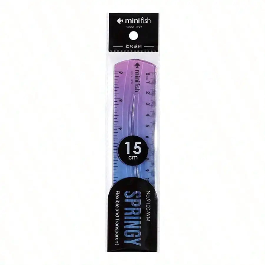Flexible Rainbow Ruler 15cm/20cm – CM & Inch Dual Scale Flexible Ruler Qst 15cm-purple