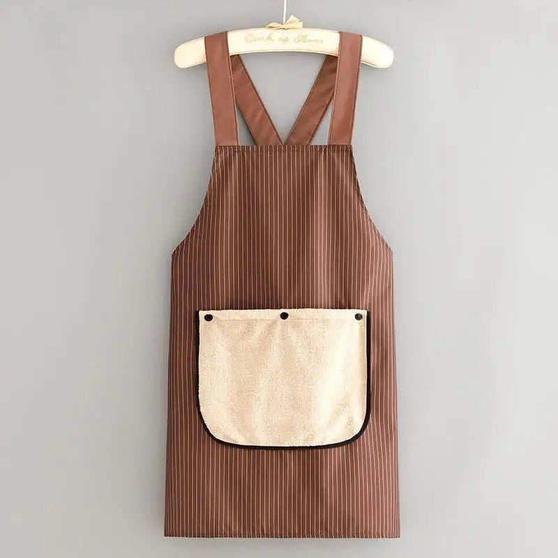 Oil-Proof Waterproof Cooking Apron for Men & Women | Cotton Kitchen Apron Qme Khaki