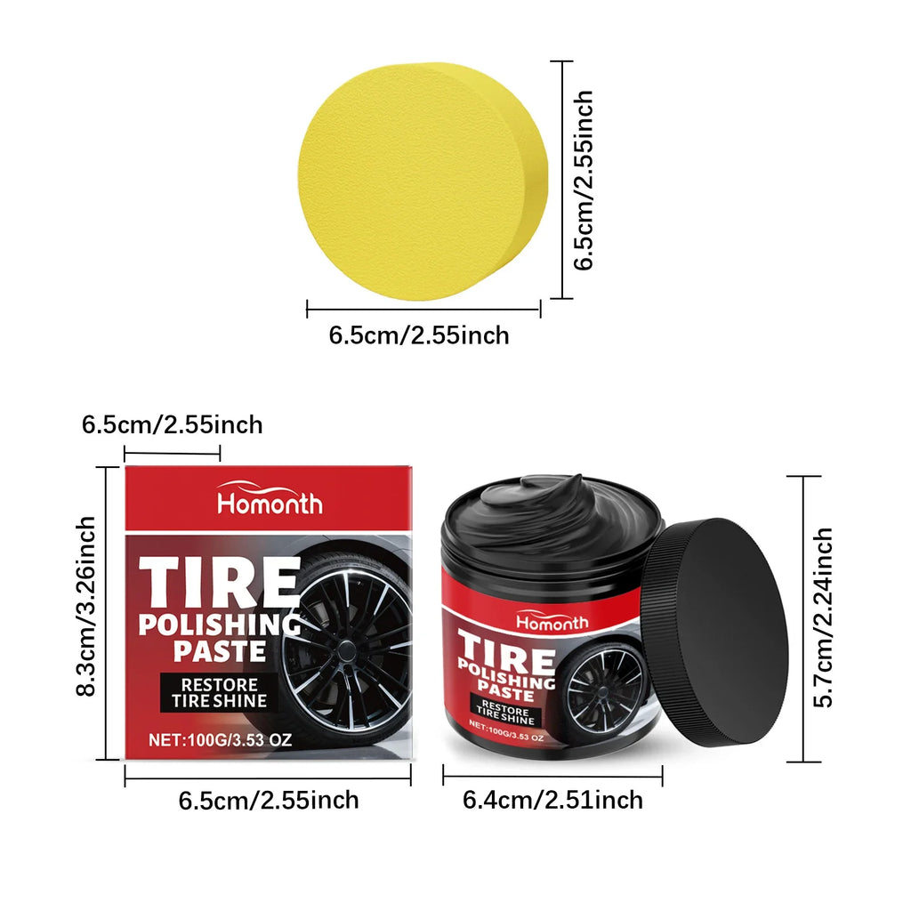 HOMONTH Tire Polishing Paste – Automotive Tire Refurbishing Tire Polishing Paste Qme