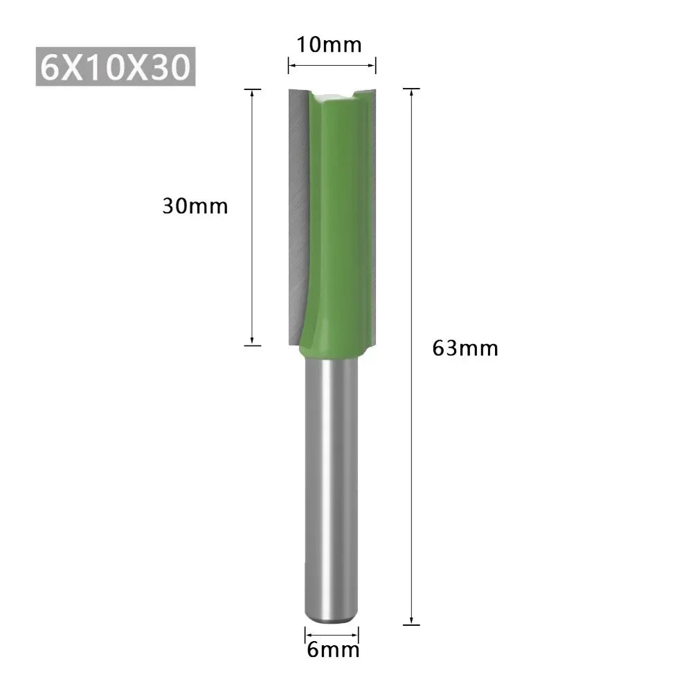 Straight Router Bits – Single & Double Flute Wood Carving Router Bit Qme 6x10x30