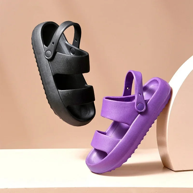 Thick Platform Couple Sandals – Flat Non-Slip Summer Slippers Platform Sandal Slippers Qme