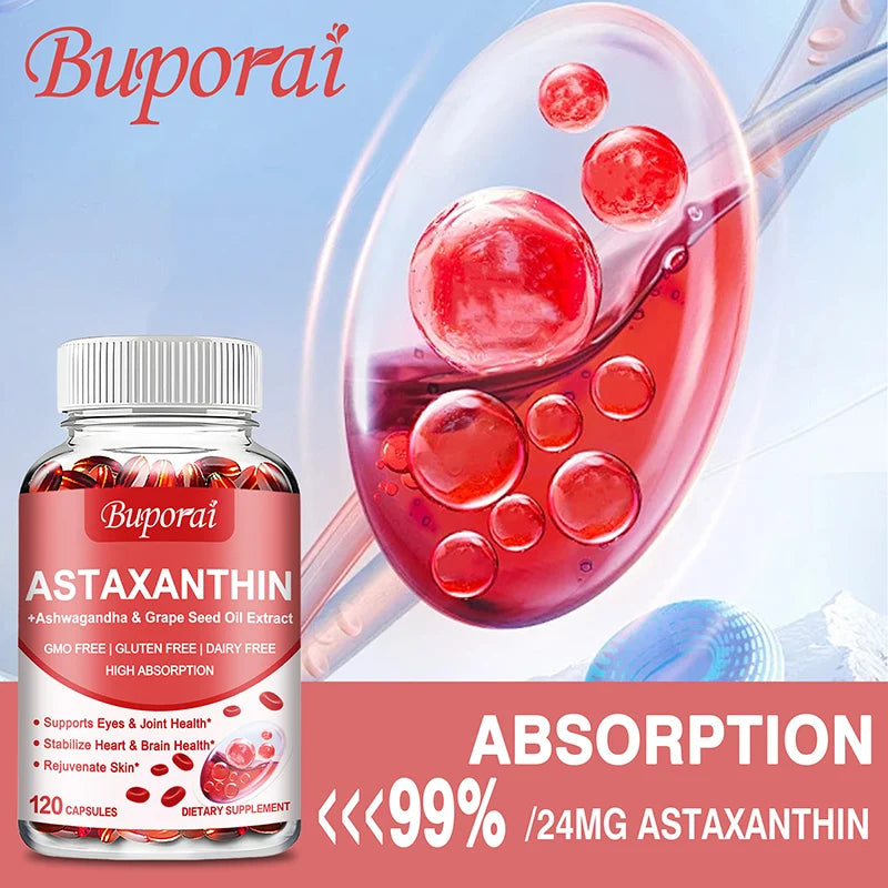 Astaxanthin Capsules – Antioxidant for Skin, Eye & Immune Support Antioxidant Supplement Qst