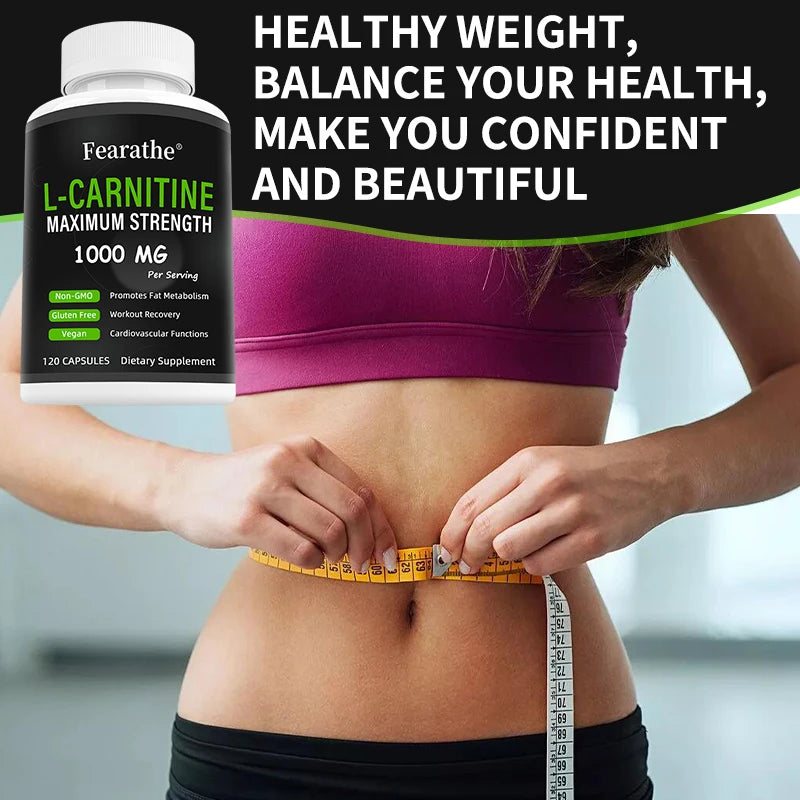 Fearathe 1000mg L-Carnitine Capsules – Energy & Focus L-Carnitine Supplement Qst