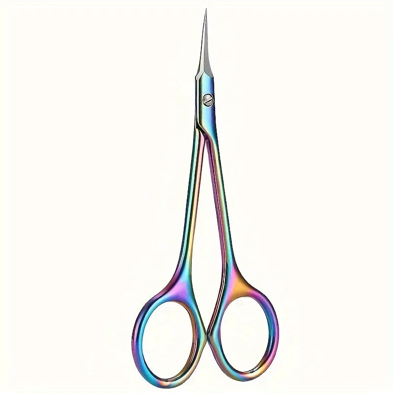 Qme Curved Tip Cuticle Scissors – Stainless Steel Nail Trimmer Cuticle Scissors Qme Colorful