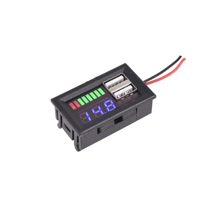 USB Car Voltmeter Panel 12V-24V | 5V 2.4A Lithium Battery Indicator Car Voltmeter Panel Qme