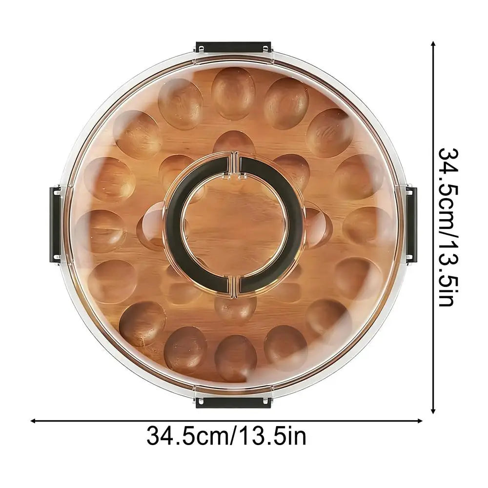 24-Slot Deviled Egg Tray with Lid – Party & Kitchen Holder Deviled Egg Tray Qme as shown