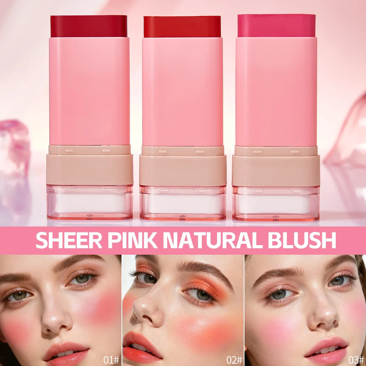 Qme Blusher Stick – Natural Finish, Long-Lasting Blush Blush Stick Qme