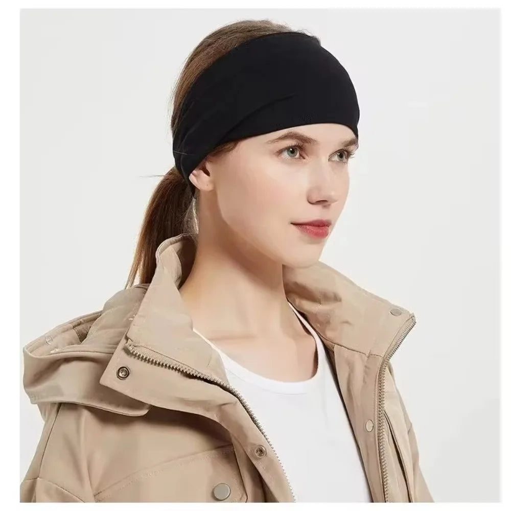 Qme Solid Elastic Non-Slip Quick-Dry Sports Headband Sports Headband Qme