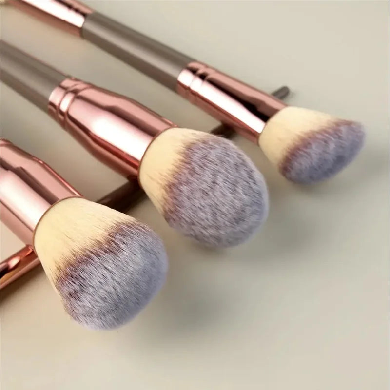 15-Piece Vegan Makeup Brush Set with Portable Travel Bag Makeup Brush Set Qme