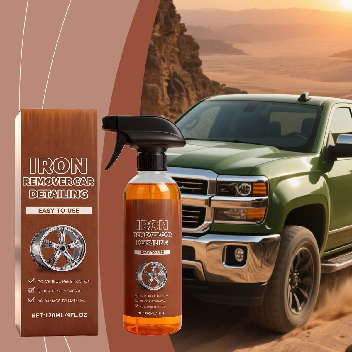 Fast-Acting Iron & Rust Stain Remover Spray for Cars – 120ml Car Detailing Spray Qme