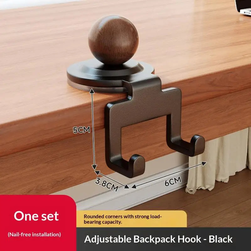 Multifunctional Headphone Holder & Bag Hanger Stand | Metal Headphone Stand & Hanger Qme Black